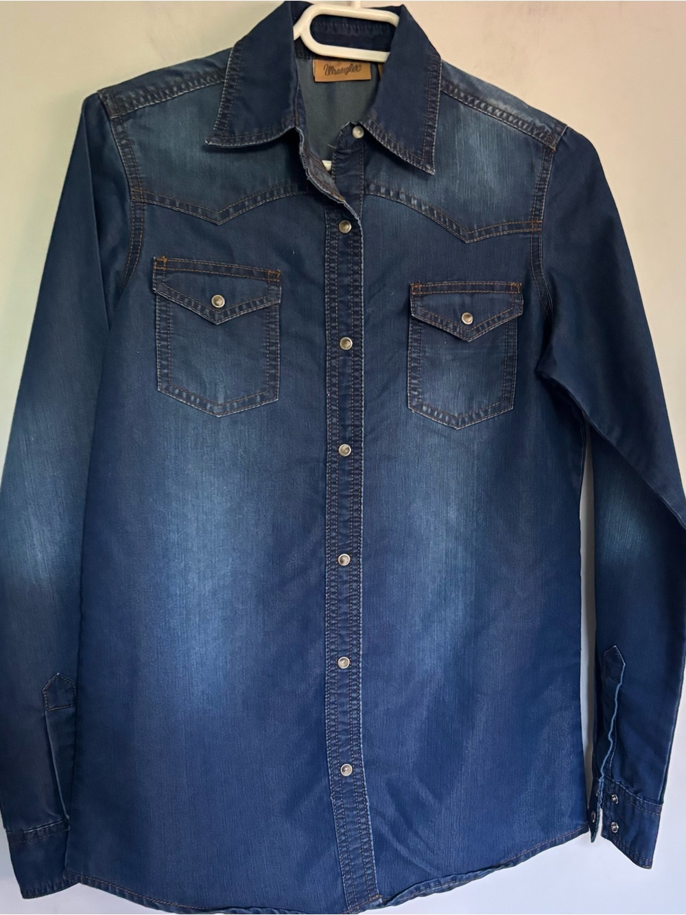 Wrangler Denim Shirt with Snaps EUC